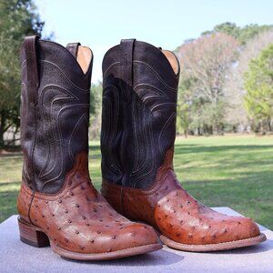 Men's 12" Tecovas "The Wyatt" Ostrich Cowboy Boots in Size 9EE